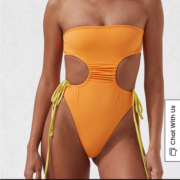 PacSun Other - Storm Reid x Pacsun Orange Izabel Drawstring One Piece Swimsuit M Medium